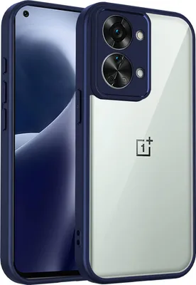 Obrázek produktu pro Pouzdro pro OnePlus Nord 2T průhledný zadní kryt s TPU rámečkem, odolné proti nárazům Modrý