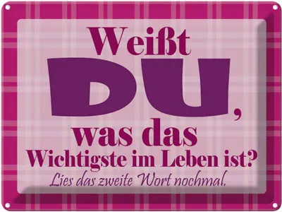 Produktbild von vianmo Blechschild 30x40 cm Wichtigste bist DU Spruch Zitat