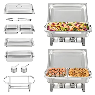 Obrázek produktu pro Chafing dish, obdélníkový design, skládací stojan, 2 balení