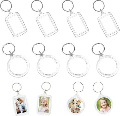 Produktbild von Acryl Transparante Foto- Anhänger - 8 Stücke Persönliche Schlüsselanhänger für DIY-Geschenke, Fotos und Erinnerungen
