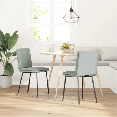 Produktbild von "2026 MODERNE"2er-Set Esszimmerstuhl/Esszimmerstuhl - CLORIS - Küchenstuhl elegantes Design - Hellgrau Samt - 45x54x83cm - Esszimmerstühle NeuMöbel430900