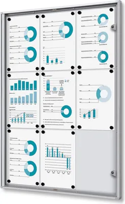 Produktbild von Showdown Schaukasten für Innen Economy SCXS - 9x DIN A4 - B1 - Aluminium - Silber