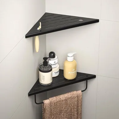 Produktbild von Eckduschregal aus Edelstahl 304, 25,4 cm Eckablage für die Dusche mit Handtuchhalter, Duschablage für die Badrenovierung