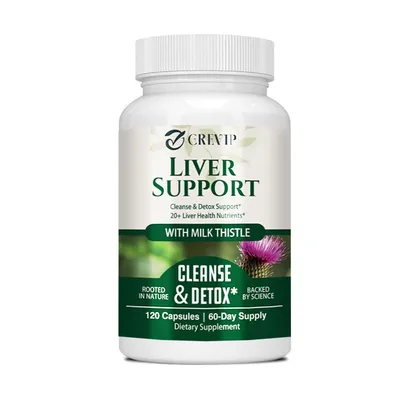 Produktbild von Liver Support (120 Kapseln) Nahrungsergänzungsmittel, Leber, Lebergesundheit, Reinigung, Entgiftung