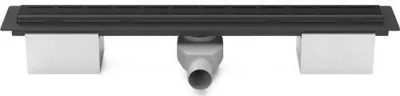 Produktbild von Kunststoff-Linienrinne 850 mm, klassisch/bodenschwarz, mit Seitenablauf D 50 und Schwenksiphon