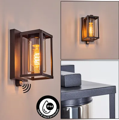 Produktbild von Vibo Außenleuchte mit Bewegungsmelder aus Metall/Glas in Schwarz