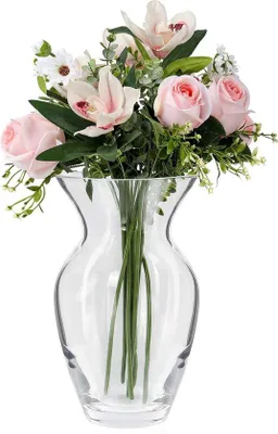 Produktbild von Kristallene Gläserne Vasen - 18 cm - Dekorative Zylinder für Haus & Büro - Blumenvasen für Tischdekoration