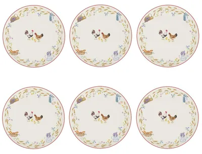 Produktbild von 6er Set Speiseteller COUNTRY LIFE Bauernhof D. 27cm Porzellan Easy Life