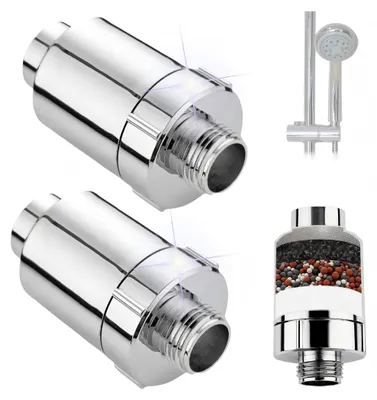Produktbild von Duschfilter, Wasserfilter für Dusche gegen Chlor und Kalk, Wasserentharter Duschfilter - 2 Stück