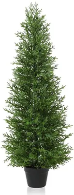 Zdjęcie produktu dla Sztuczne drzewo cedrowe do użytku na zewnątrz, odporne na promieniowanie UV, 120 cm, sztuczne rośliny do salonu, sypialni, biura