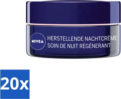 Produktbild von NIVEA - Nachtcreme - Essentials +24H Nourishing - Für empfindliche & trockene Haut - Mit Sheabutter & Mandelöl - 50 ml - Vorteilspack - 20 Stücke