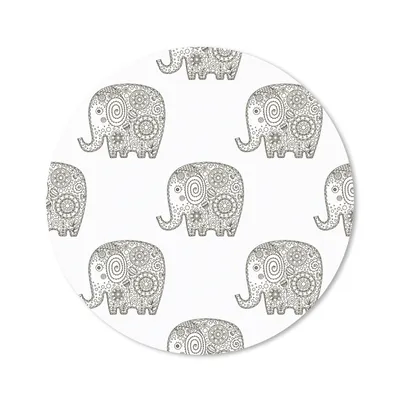 Produktbild von MuchoWow® Mauspad Mousepad Kritzelei - Elefant - Entwurf 30x30 cm - Mousepads - Maus Mat - Pad - Mausunterlage - Tischunterlage - Schreibtischmatten