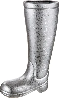 Zdjęcie produktu dla Casablanca Schirmständer, Gummistiefel, "Stiefel", Keramik, silberfarben, , L. 11 cm, B. 26 cm, H. 45 cm 28757
