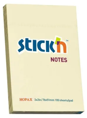 Produktbild von Hopax gelbe Haftnotizen - 76 x 51 mm / 100 Zettel