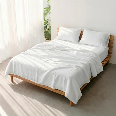 Image de Drap supérieur HappyFriday Basic blanc 210 x 270 cm