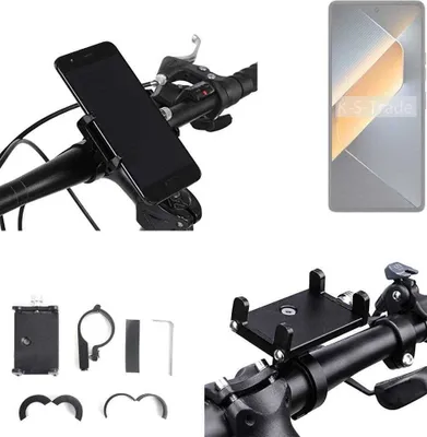 Produktbild von K-S-Trade Handyhalterung für das Fahrrad kompatibel mit Tecno Pova 6 Pro Halter Lenkstange Fahrradhalterung Motorrad Bike Mount Befestigung