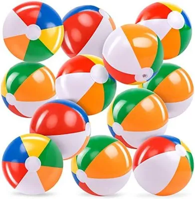 Produktbild von 12 Stück Wasserball aufblasbar,Strandball, Wasserball Kinder und Erwachsene Sommer-Pool-Party-Spielzeug, Strand Spielzeug, Party Favors