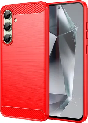 Produktbild von Hülle für Samsung Galaxy S24 FE Carbon-Faser Weich TPU Silikon Stoßfest Handyhülle Rot