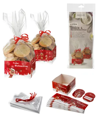 Christmas-themed cookie bags and packaging supplies.