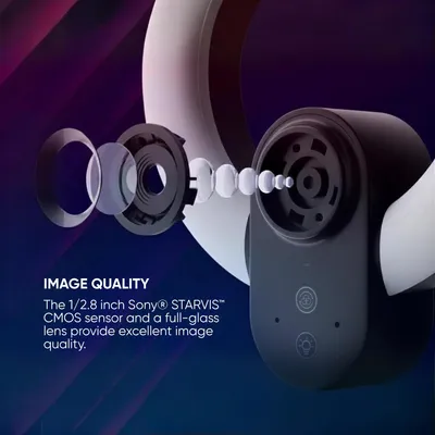 Image de Lorgar LORGAR Circulus 910, Streaming web camera, 5MP 2592X1944 max resolution, up to 60fps, 1/2.8", Sony STARVIS CMOS image sensor, full glass lens, 5.5'' built-in ring light (1700-14 000K), foldable tripod, auto focus, d