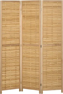 Zdjęcie produktu dla Parawan pokojowy, 3-częściowy, składany parawan bambusowy, 120x170cm, do salonu lub sypialni, naturalny
