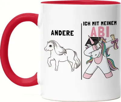 Produktbild von Andere Ich Mit Meinem Abitur Tasse Rot  Einhorn Pferd Abschlussgeschenk Abitur Humorvoll