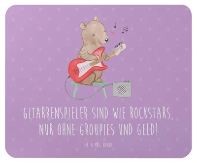 Produktbild von Mr. & Mrs. Panda Mauspad Gitarre Helden - Lavendeltraum - Geschenk, mausteppich, Abenteuer, Instrument lernen, laptop mousepad, Mouse Pad, Musik, Akustik, Leidenschaft