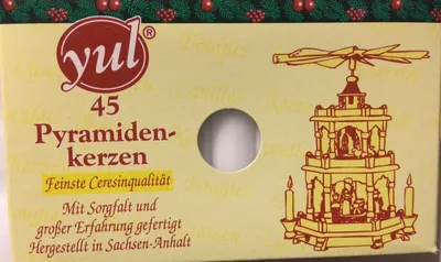 Produktbild von 1 Packung  45 Stk  Pyramidenkerzen Yul weiss 74 x 14 mm