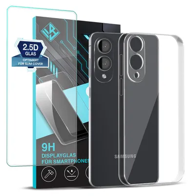 Produktbild von Handyhülle für Samsung Galaxy S25 Edge mit 9H Displayglas Displayschutz Hülle Transparent Flexibel Elastisch Case Cover Backcover Schutzhülle