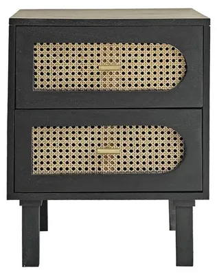 Produktbild von Nachttisch Mangoholz Rohrgeflecht 45 cm modern