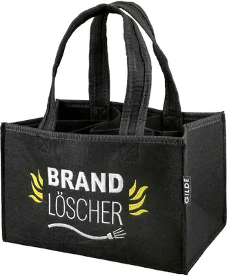 Produktbild von 1 Flaschentasche aus Filz " Brandlöscher" für 6 Bierflaschen/Dosen