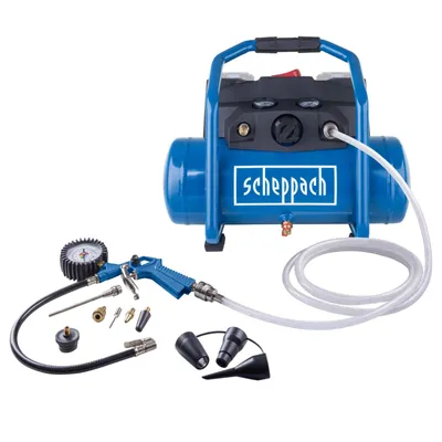 Produktbild von Scheppach Akku Kompressor C-ACT160/6-X - 20V | 8bar | 6L Kessel | 130l/min Ansaugleistung | Druckminderer | inkl. 11-tlg. Zubehör-Set