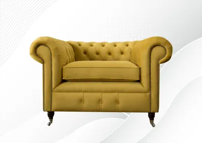 Produktbild von Chesterfield Sessel Textil Stoff Kreative Gelb Möbel Neu Wohnzimmer Modern Luxus