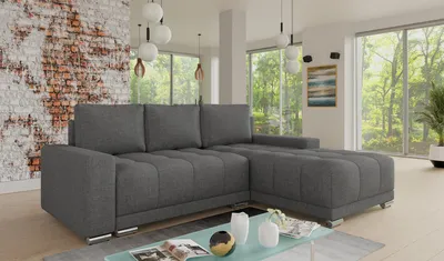 Produktbild von Ecksofa Pavo mit Schlaffunktion und Bettkasten - L-Form Couch mit Bonell-Federkern, Polsterecke, Couchgarnitur, Eckcouch, Sofa, Sofagarnitur (Sawana 05)