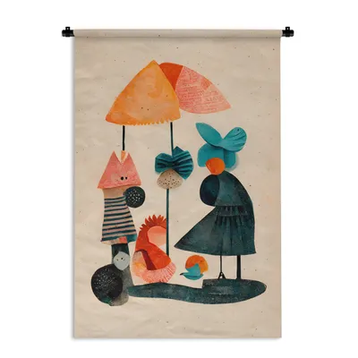 Produktbild von MuchoWow® Wandteppich für Kinder – Pastellfarben – Vintage-Stil – Farben 60x90 – Wandteppich zur Dekoration – Wandbehang