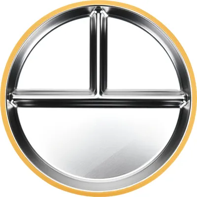 Produktbild von Babyteller mit Saugnapf, 3-teilig, unterteilte Edelstahlschüssel, 23,9 cm, unzerbrechliche, bruchsichere Metallschüsseln für Kleinkinder