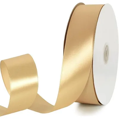 Obrázok produktu pre Saténová stužka, zlatá farba, 4 cm x 91 m, 1 rolka, farba šampanská