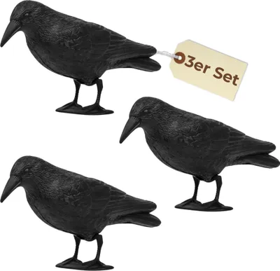 Produktbild von 3er Set Taubenabwehr Vogelabwehr Krähe Raben Attrappe Taubenschreck Vogelschreck Vogelabwehr Vogelscheuche Tauben vertreiben Set