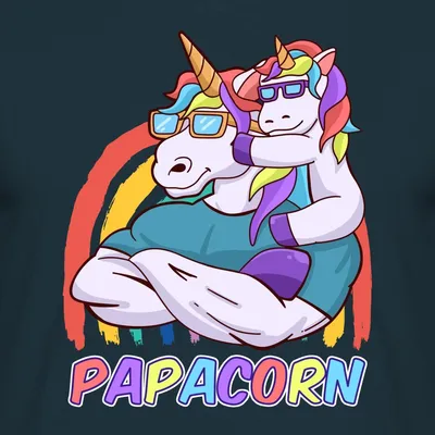 Produktbild von Spreadshirt Papacorn Cooler Papa Männer T-Shirt, S, Navy