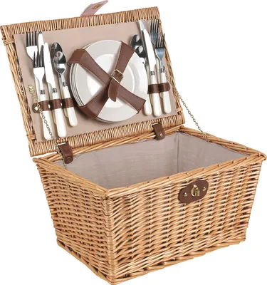 Image de Panier pique-nique avec 4 assiettes + couverts - Aubry Gaspard - PPI1130C -
