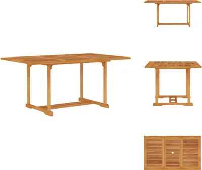 Immagine prodotto di vidaXL Tavolo da giardino 150x90x75 cm in legno massiccio di teak - Tavoli da giardino