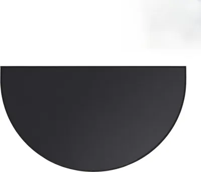 Obrázek produktu pro Ohnivzdorná rohož pod krb, 50 x 102 cm, půlkruhová, nehořlavá rohož, chrání podlahu před odletujícími jiskrami, voděodolná a oleji odolná rohož, ideální pro vnitřní použití, ochranná mřížka před krbem (černá)