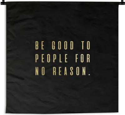 Produktbild von MuchoWow® Wandteppich Wandbehang Zitate - Sprichwörter - Gold 150x150 cm Tapisserie Dekoration Wandtuch - Wohnaccessoires - Modernes