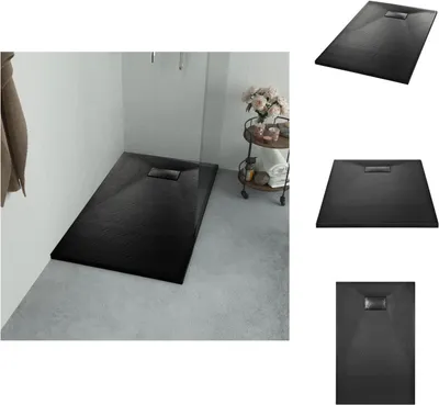 Produktbild von vidaXL Duschwanne SMC Schwarz 100×80 cm -  Duschwannen