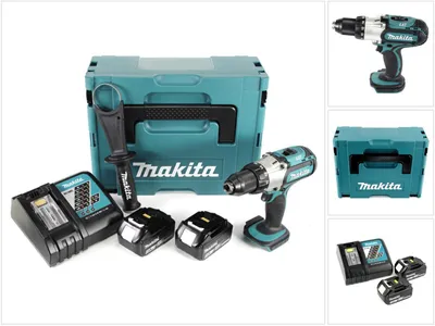 Image de Makita DDF 451 RFJ Perceuse visseuse sans fil, 18V 80Nm + 2x Batteries 3,0Ah + Chargeur + Makpac