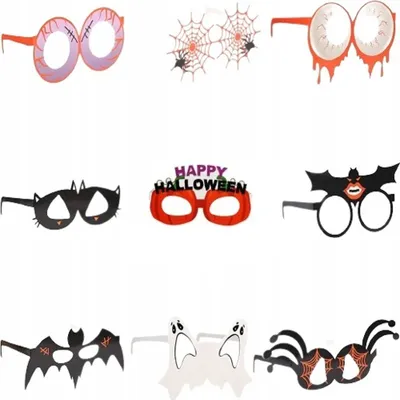 Obrázok produktu pre Papierové okuliare cosplay Halloween maskovanie sada s 9 kusmi