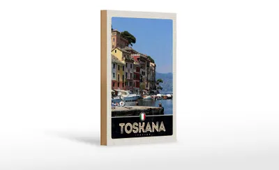 Produktbild von Holzschild Reise 12x18cm Toskana Italien Hafen Wasser Dekoration