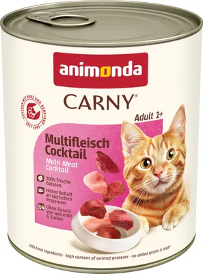 Produktbild von animonda Carny Katzen Nassfutter Multifleisch-Cocktail (6 x 800g), getreidefreies Katzen Nassfutter ohne Zucker, mit frischen fleischigen Zutaten