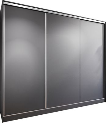 Schiebetürenschrank mit Schubladen Kleiderschrank Schwebetürenschrank BRITTA D 270 schwarz