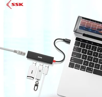 Immagine prodotto di Adattatore USB Hub Usb di tipo C SSK nero